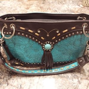 Zelris Turquoise Western Handbag Purse